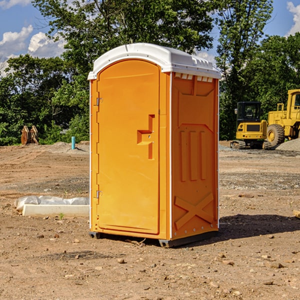 can i customize the exterior of the porta potties with my event logo or branding in Searchlight